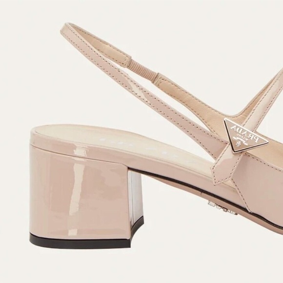 COPY - PRADA WOMEN'S CIPRIA NUDE PATENT LEATHER MARY JANE SLINGBACK PUMPS - Picture 3 of 7